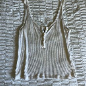 Abercrombie & Fitch ribbed quarter button tank top